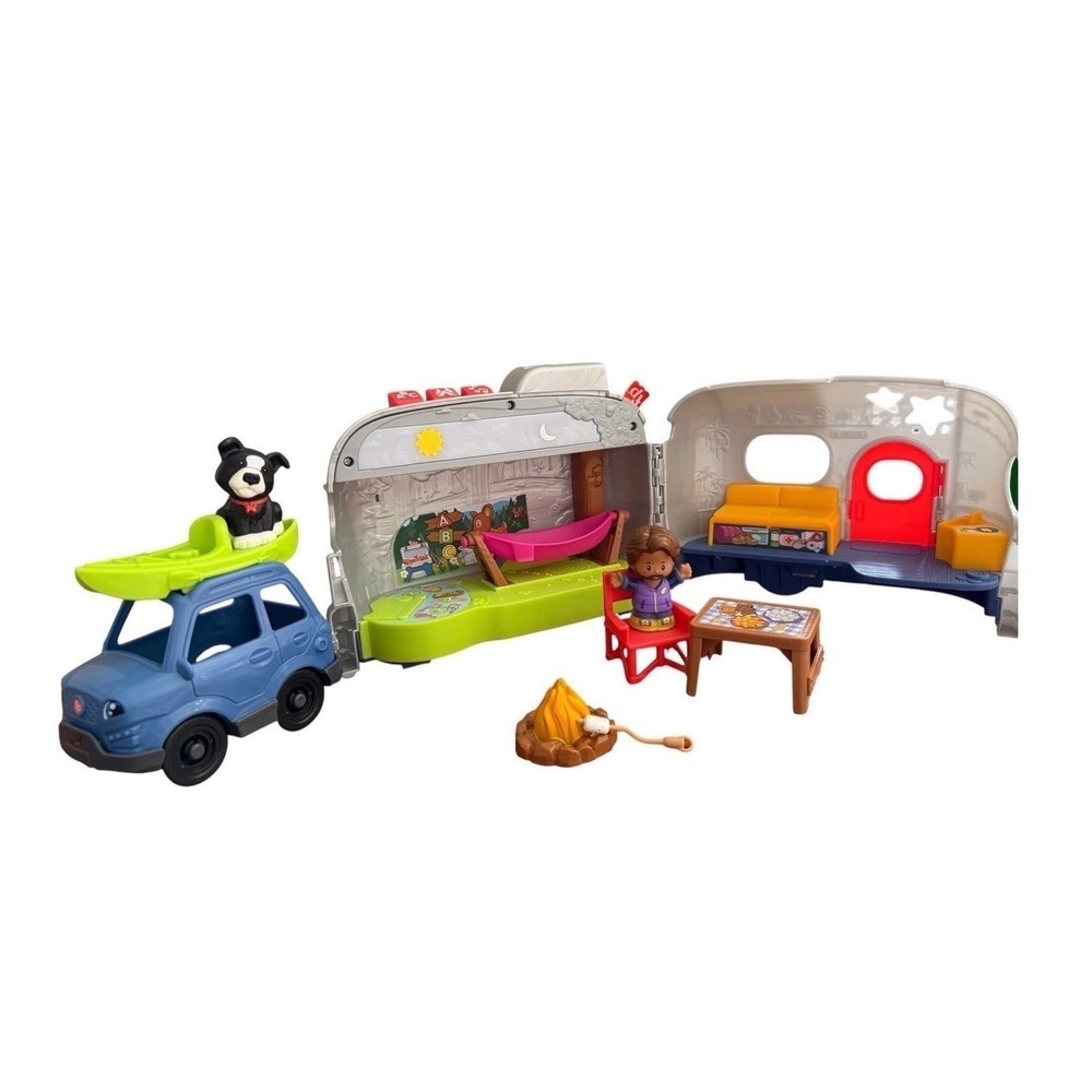 Fisher Price Little People Light-Up Camper Playset Complete Tested EUC
